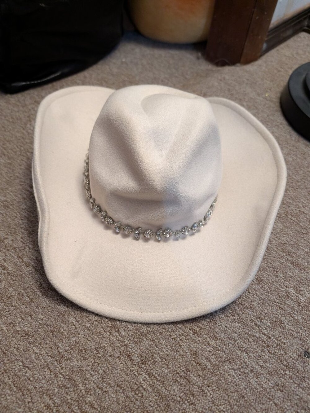NWT Altar’d State Ivory Crystal Rhinestone Western Cowboy Hat OS